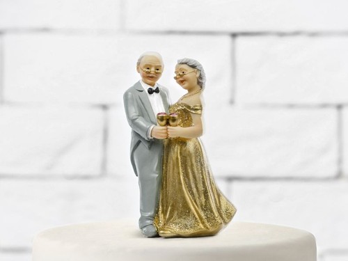 Cake topper gold - topper,
